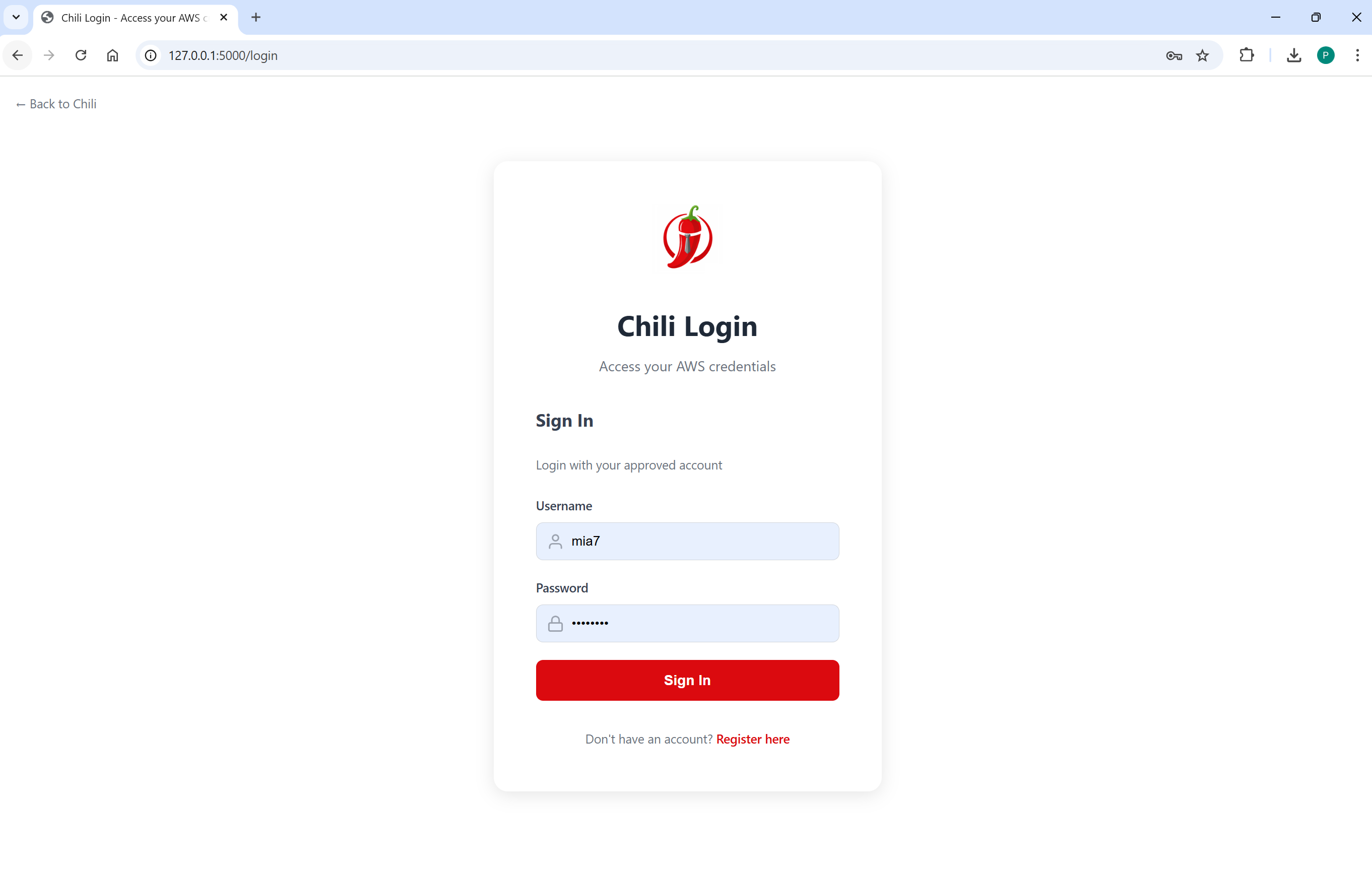 Login to Chili